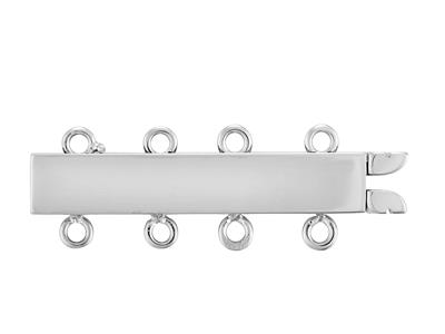 Chiusura Rettangolare Liscia 22 Mm,4 File, Oro Bianco 18k. Rif. 07116 -4bis - Immagine Standard - 1