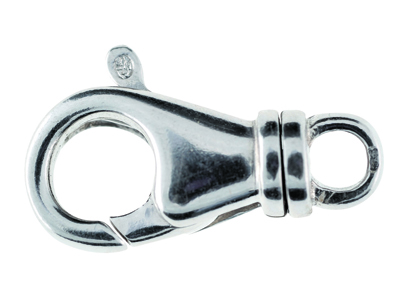 Chiusura A Menottes Con Anello Girevole 21 Mm, Oro Bianco 18 Carati. Rif. 27013 - Immagine Standard - 1