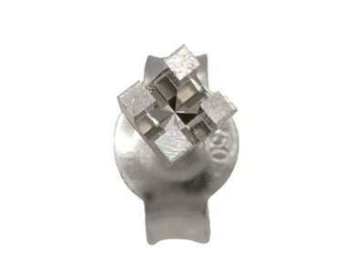 Orecchino Pronto Da Incastonare Con4 Griffe Quadrate, Per Pietra Da 1 ,30 Mm, Oro Bianco 18 Carati Rodiat - Immagine Standard - 3