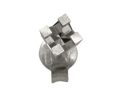 Orecchino Pronto Da Incastonare Con4 Griffe Quadrate, Per Pietra Da 2 ,70 Mm, Oro Bianco 18 Carati Rodiatodiato, Per Pezzo - Immagine Standard - 3