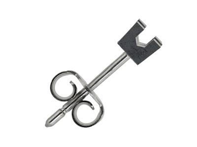 Orecchino Pronto Da Incastonare Con4 Griffe Quadrate, Per Pietra Da 1 ,80 Mm, Oro Bianco 18 Carati Rodiatato, Al Pezzo - Immagine Standard - 1