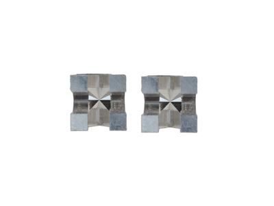 Orecchino Pronto Da Incastonare Con4 Griffe Quadrate, Per Pietra Da 1 ,80 Mm, Oro Bianco 18 Carati Rodiatato, Al Pezzo - Immagine Standard - 3
