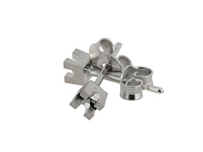 Orecchino Pronto Da Incastonare Con4 Griffe Quadrate, Per Pietra Da 1 ,80 Mm, Oro Bianco 18 Carati Rodiatato, Al Pezzo - Immagine Standard - 4