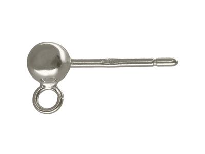 Stelo A Sfera 3 MM Con Anello, Oro Bianco Rodiato 18 Carati. Ref. 07447-4, Per Pezzo - Immagine Standard - 1