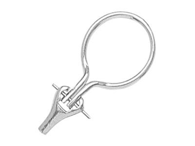 Sistema Orecchie Racchetta 20 Mm, Oro Bianco 18k Pd 10. Rif. 7300-ter,la Coppia