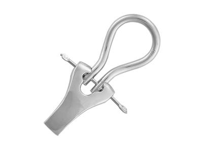 Sistema Orecchie Racchetta 13 Mm, Oro Bianco 18k Pd 10. Rif. 7338, La Coppia