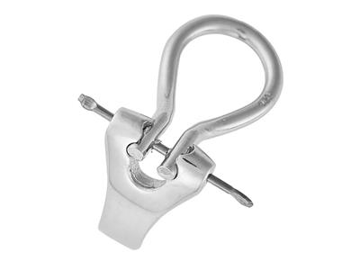 Sistema Auricolare A Racchetta 13 Mm, Oro Bianco 18 Carati Pd 10. Ref. 7338, La Coppia - Immagine Standard - 2