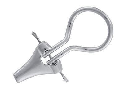 Sistema Orecchie Racchetta 18 Mm, Oro Bianco 18k Pd 10. Rif. 7300-bis,coppia