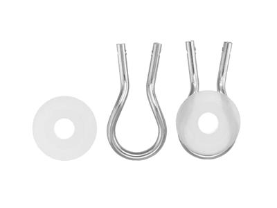 Sistema Ad Orecchio Racchetta E Perno Da 15,7 Mm, Oro Bianco 18k Pd 14, Paio