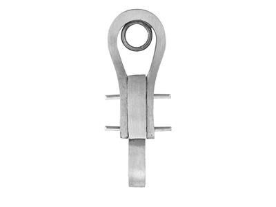 Sistema Per Orecchini A Clip 20 Mm,oro Bianco 18 Carati Pd 6. Rif. 73 04-ter, Coppia - Immagine Standard - 2