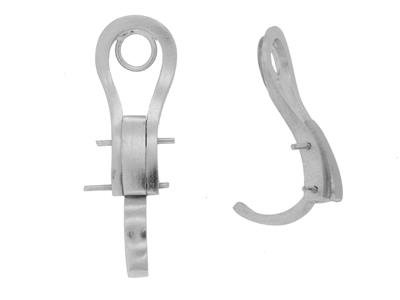 Sistema A Clip Per Orecchio 22 Mm, Oro Bianco 18 Carati Pd 6. Rif. 7335-bis, La Coppia