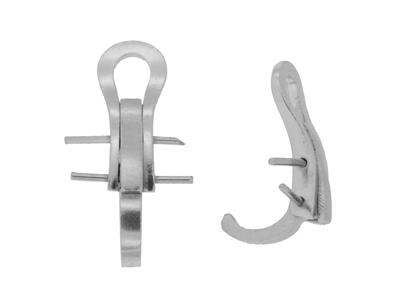 Sistema A Clip Per Orecchio 14 Mm, Oro Bianco 18 Carati Pd 6. Ref 7329-bis, La Coppia