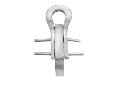 Sistema A Clip Per Orecchio 14 Mm, Oro Bianco 18 Carati Pd 6. Ref 7329-bis, La Coppia - Immagine Standard - 2