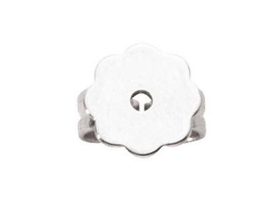 Chiusura A Farfalla Con Placca A Forma Di Fiore, Oro Bianco 18 Kt Pd 10. Ref. Aa101. 07412, Pezzo
