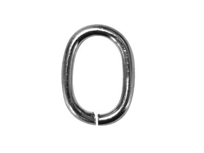 Cerniera Ovale 5 X 3,50 Mm, Filo 0,6 Mm, Oro Bianco 18 Kt Pd 12,5 Poli