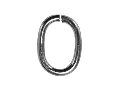Cerniera Ovale 5 X 3,50 Mm, Filo 0,6 Mm, Oro Bianco 18 Kt Pd 12,5 Poli - Immagine Standard - 2