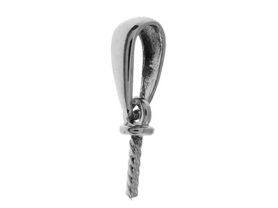Cerniera Mobile Per Perla Da 6 A 12mm, Oro Grigio 18 Carati Rodiato. Rif. Be002