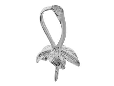 Occhiello Per Perla Da 9 Mm, Oro Grigio 18 Carati Rodiato. Rif. Be041