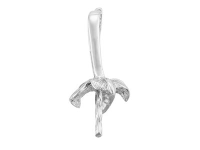 Occhiello Per Perla Da 9 Mm, Oro Grigio 18 Carati Rodiato. Rif. Be041 - Immagine Standard - 2