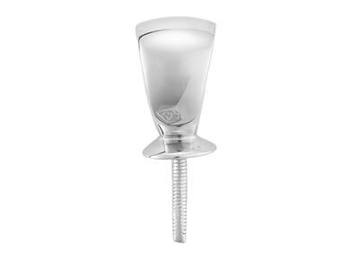 Cerniera Per Perla Da 8 Mm, Oro Bianco 18 Carati Rodiato. Rif. Be081 - Immagine Standard - 2
