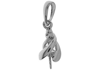Cerniera Del Tourbillon Per Perla Da 8 Mm, Oro Bianco 18 Carati Rodiato. Rif. Be110
