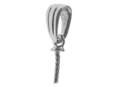 Cerniera Mobile Per Perla Da 6 A 12mm, Oro Grigio 18 Carati Rodiato. Rif. Be117