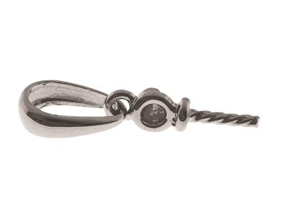 Cerniera Con Diamante Da 0,03 Ct Per Perla Da 6 A 12 Mm, Oro Grigio 18carati Rodiato. Rif. Be133 - Immagine Standard - 1