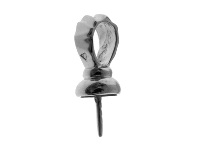 Portaperle Per Perla Da 9 A 10 Mm, Oro Grigio Rodiato 18k. Rif. Be140