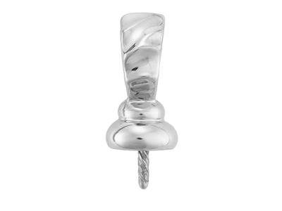 Portaperle Per Perla Da 9 A 10 Mm, Oro Grigio Rodiato 18k. Rif. Be140 - Immagine Standard - 2