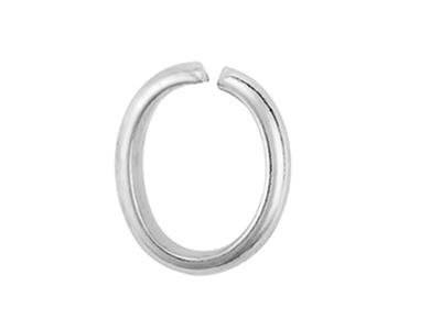 Cerniera Ovale In Filo Semi-cilindrico, 8x7 Mm, Oro Bianco 18 Carati Rodiato. Rif. 072503