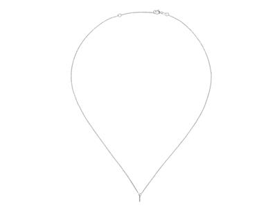 Collana Maglia Forzata, Con Asta Disupporto Per Perla E Castone Per P Ietra Da 0,01 Ct, 413 Cm, Oro Grig