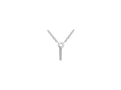 Collana Maglia Forzata, Con Asta Disupporto Per Perla E Castone Per P Ietra Da 0,01 Ct, 41+3 Cm, Oro Grig - Immagine Standard - 2
