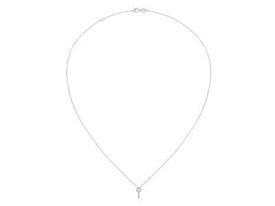 Collana Maglia Forzata, Con Asta Disupporto Per Perla E Castone Per P Ietra 0,05 Ct, 413 Cm, Oro Grigio