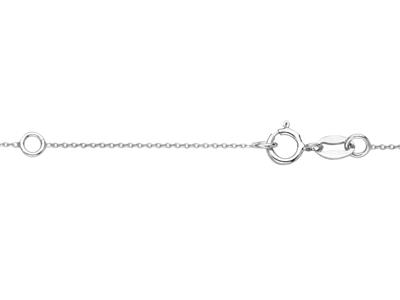 Collana Maglia Forzata, Con Asta Disupporto Per Perla E Castone Per P Ietra 0,05 Ct, 41+3 Cm, Oro Grigio - Immagine Standard - 4