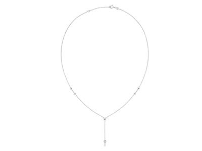 Collana A y Maglia Forzat, Pendente, Con Supporti Per Perle E Per Pietre Da 0,03 Ct, 413 Cm, Oro Ti