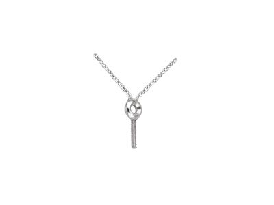 Collana A Maglia Forzata, Con Supporto Aste Per Perla E Incastonatura Per Pietra Da 0,03 Ct, 45 Cm, Oro B - Immagine Standard - 2