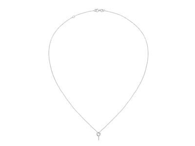 Collana Maglia Forzata, Con Supporto Aste Per Perla E Incastonatura Per Pietra 0,10 Ct, 423 Cm, Oro Grig