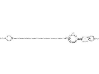 Collana Maglia Forzata, Con Supporto Aste Per Perla E Incastonatura Per Pietra 0,10 Ct, 42+3 Cm, Oro Grig - Immagine Standard - 4