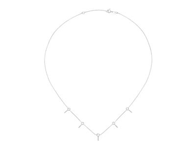 Collana A Maglia A Catena Forzata, Con 5 Supporti Ad Asta Per Perle E 5 Chaton Per Pietre Da 0,01 Ct, 42