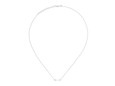 Girocollo Maglia Forzatina, Con Supporto Asta Per Perla, 425 Cm, Oro Bianco 18kt