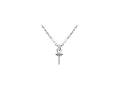 Collana Maglia Forzata, Con Cerniera Mobile Per Perla, 42+5 Cm, Oro Bianco 18 Kt - Immagine Standard - 2