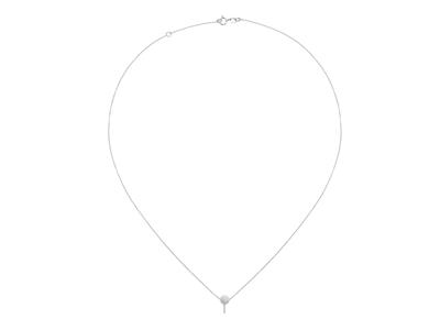 Collana Maglia Forzata, Con Pallinalaser 5 MM Per Perla, 423 Cm, Oro Bianco 18 Kt