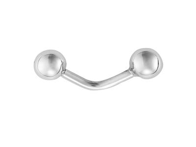 Piercing Con 2 Sfere, Oro Bianco 18carati