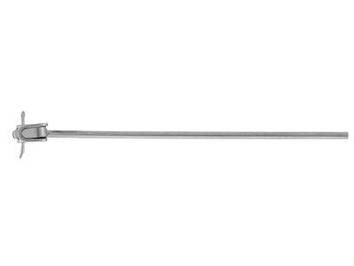 Sistema Di Spilla A Gambo Singolo Con Molla, Oro Bianco 18 Carati Pd 11. Ref. 07205 - Immagine Standard - 1