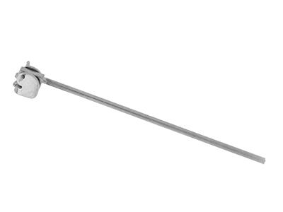 Sistema Di Spilla A Gambo Singolo Con Molla, Oro Bianco 18 Carati Pd 11. Ref. 07205 - Immagine Standard - 2