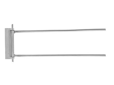 Sistema Di Spille A Doppia Asta Da 20 Mm, Oro Bianco 18 Carati. Rif. 07202