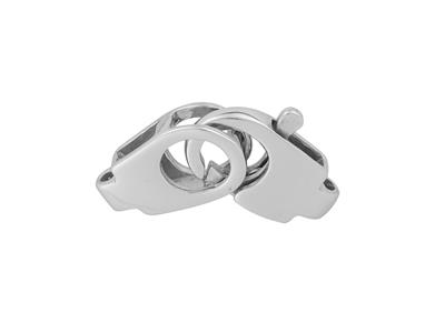 Doppia Chiusura Per Manette 22 X 7 Mm, Oro Bianco 18 Carati. Rif. 17168 Bis MM - Immagine Standard - 2