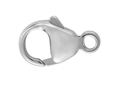 Chiusura Per Manette Bombata Stampata Con Anello Integrato 13 Mm, Oro Bianco 18 Carati Rodiato. Rif. 17199 - Immagine Standard - 1