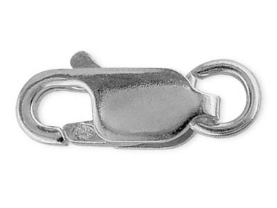 Chiusura Manette Piatta Con Anello Libero 10 Mm, Oro Bianco 18 Carati Rodiato. Rif. 17060
