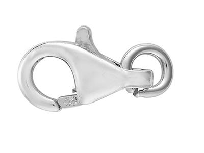 Chiusura A Menottes Bombato Stampato Con Anello Libero Da 8 Mm, Oro Bianco 18 Carati Rodiato. Rif. 17191